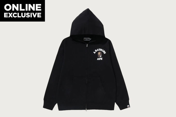 BAPE ONLINE COLLEGE ONE POINT ZIP HOODIE BAPEC 1M75-115-001