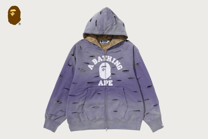 DESTROY LAYERED RELAXED ZIP HOODIE 1M80-115-005