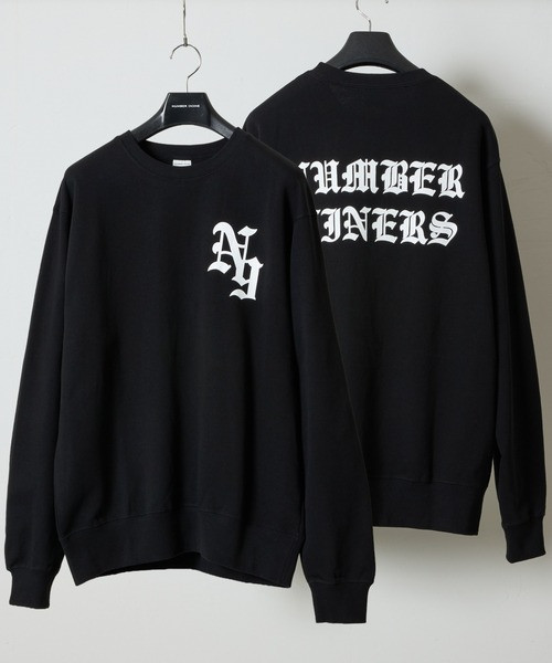 N9 NUMBER NINERS PRINTED CLASSIC CREWNECK SWEATSHIRT / Old English Logo & Back Print Crewneck Sweatshirt BA2GNC004