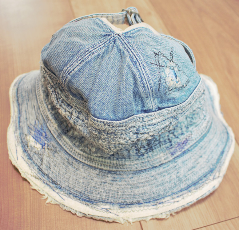 KAPITAL 11.5Oz Denim The Old Man And the Sea HAT (Distressed Remake) EK-1534EK-1534XH