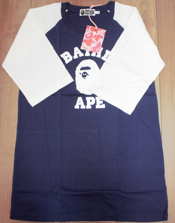 BAPE A Bathing Ape Ladies COLLEGE 3/4 SLEEVE DRESS 1C70-235-505 