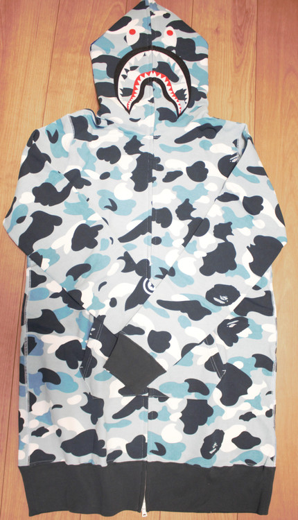 BAPE MARINE CAMO SHARK ZIP ONEPIECE 1E20-235-503