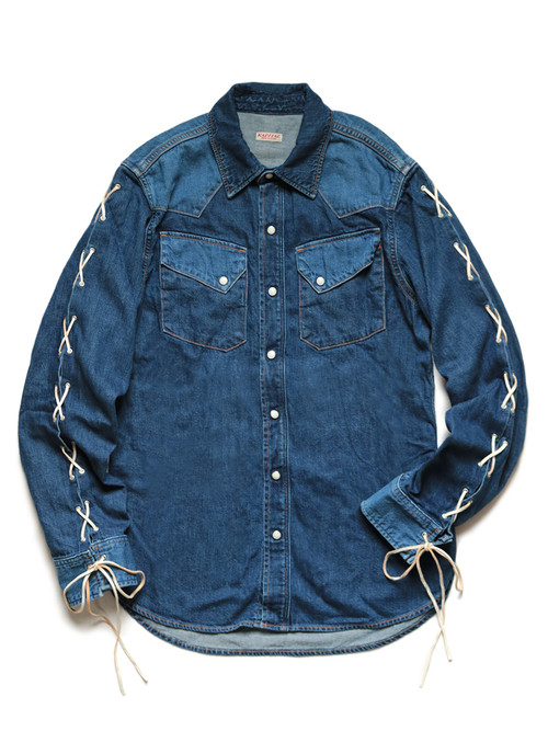 KAPITAL Shirt 8Oz Denim Lace-up Western Shirt (Ms)