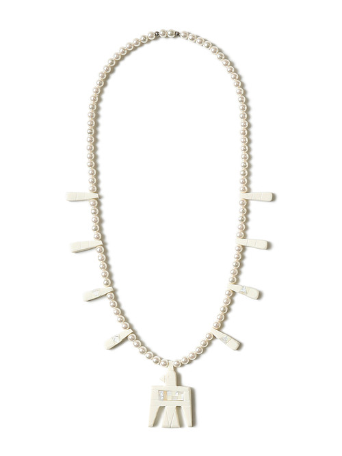 KAPITAL Jewelry Santo Domingo Battery Bird Pearl Necklace