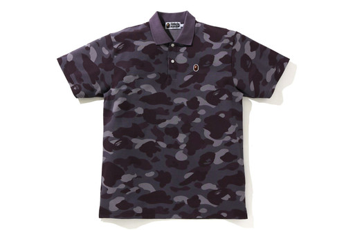 BAPE CUT AND SEWN COLOR CAMO APE HEAD ONE POINT POLO