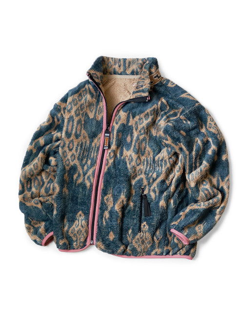 KAPITAL Sweat Shirt Java Kasuri Pattern Fleece ZIP Blouson