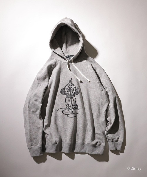 NUMBER (N)INE Tops MICKEY MOUSE/DRAWING OS PULLOVER HOODIE
