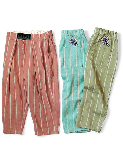 KAPITAL Pants Linen Phillies Stripe Easy Beach GO Pants