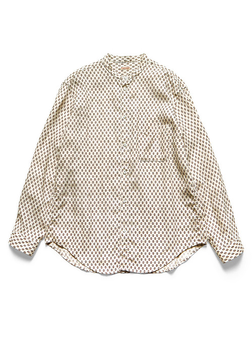 KAPITAL Shirt (Long Sleeve) Linen Chima Crest Stand Shirt