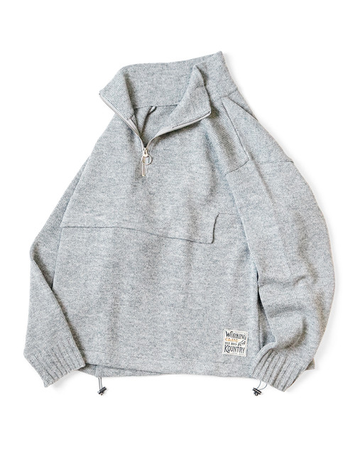 Kapital 5G Wool Snowflake Half-Zip Sweater