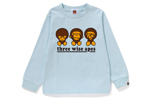 BATHING APE エイプ BAPE Tシャツ THREE APES TEE BAPE CUT AND SEWN THREE WISE APES L/S TEE