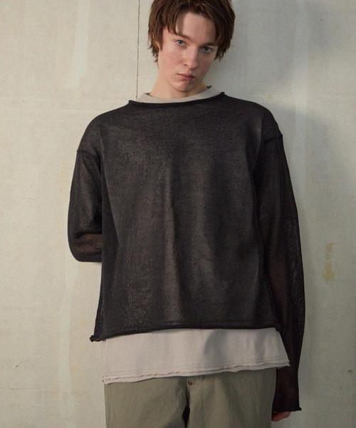 NUMBER (N)INE Tops PAPER YARN SEE THROUGH KNIT PULLOVER