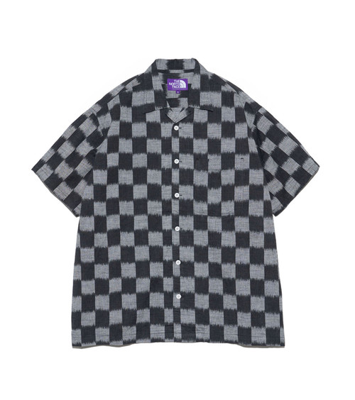 THE NORTH FACE PURPLE LABEL SHIRT Open Collar Checkerboard Field S