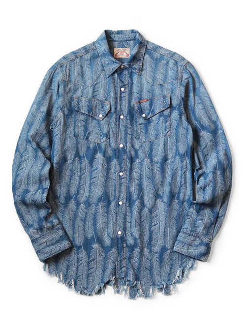 Kapital 5oz Magpie Denim Husky Western Shirt (long sleeve) (Time Sale)