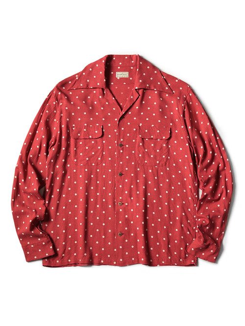 KAPITAL Shirt (Long Sleeve) Linen Polka Dot Wrangle Collar Open