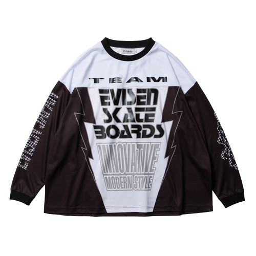 Evisen Skateboards T-SHIRTS INNOVATIVE MOTO JERSEY - BLACK