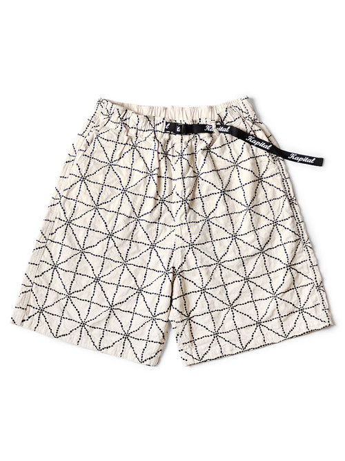 KAPITAL Short Pants 8Oz Color Denim FOLK-DOJO Embroidered Easy Shorts