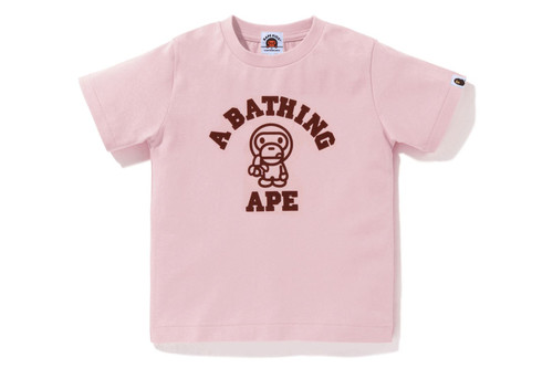 【関送無料】 A Bathing Ape Milo College 半袖 Tシャツ A BATHING APE® Kids College Milo Tee | Bape official website