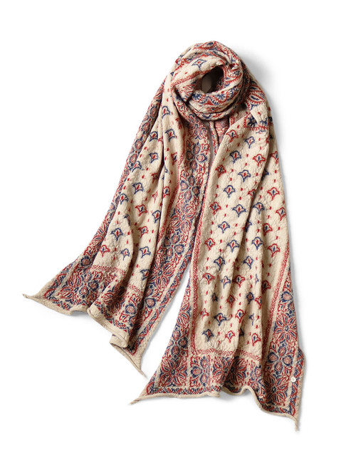 KAPITAL Scarves Colourful BIG Felted Wool Bandana Muffler For Moms