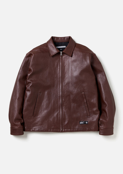 NEIGHBORHOOD JACKETS LEATHER ZIP WORK JACKET