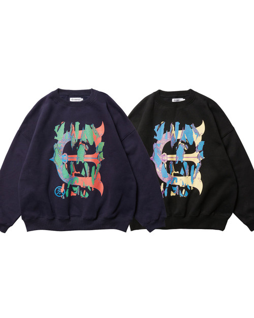 トップス Evisen Skateboards SWEAT Evisen Skateboards TOPS SKULL CAMO CREW SWEAT