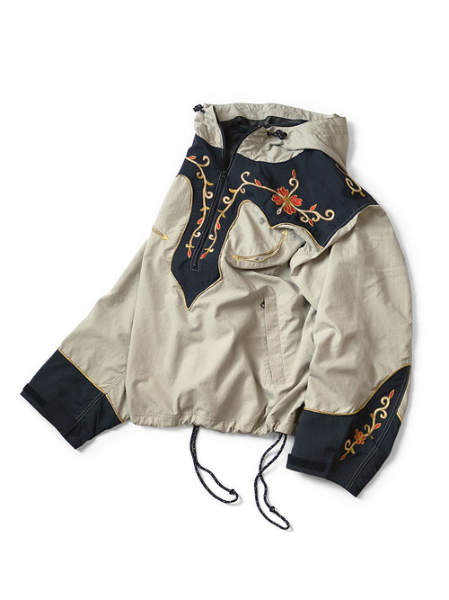 Kapital Poly Taffeta 2TONE Tennessee Cactus Flower Parka Jacket