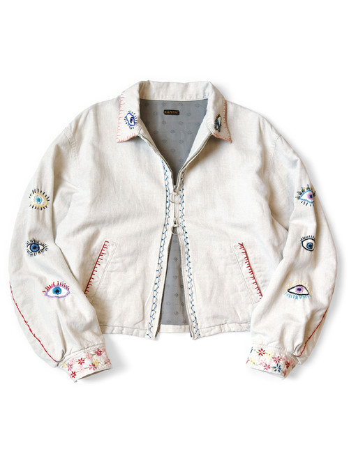 KAPITAL Jacket Linen Herringbone Drizzler Jacket (SPEAKEASY