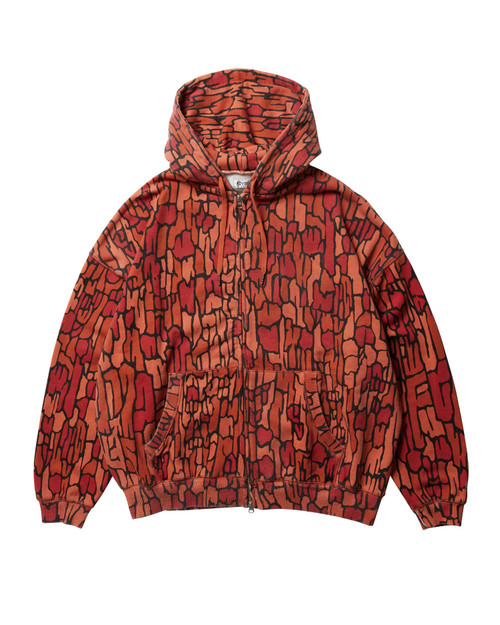 Evisen Skateboards TOPS DOKURO CAMO ZIP HOODIE - ORANGE