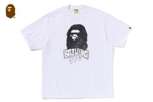 BAPE T-SHIRT HAND DRAWN APE HEAD RELAXED FIT TEE