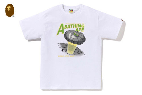 BAPE T-SHIRT APE HEAD UFO ON MOON TEE
