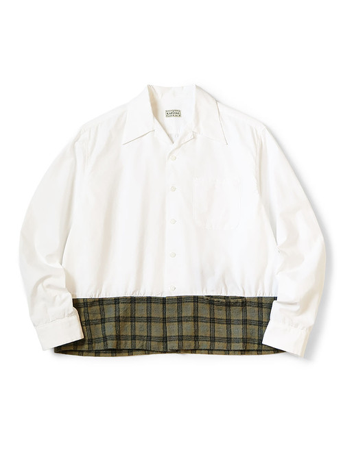 ハ*ラ様 【INTÉRIM】wool check open collar shi KAPITAL Shirt (Long Sleeve) OX x Wool Check Dog-bite Open