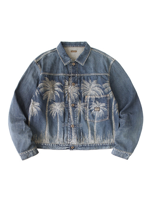 KAPITAL Jacket 12Oz Palm Tree Jacquard Denim 1ST JKT
