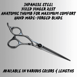 Shear Fanatic™️ Scissor Shear Fanatic®️ Pro Series Silver Left Handed Professional Hair Shears, metallic silver hair scissors with ergonomic handle and handcrafted forged blade.