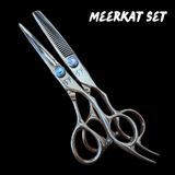 Shear Fanatic™️ Scissor Shear Fanatic®️ Craft Series Meerkat Set Authentic Japanese 440C, high-quality stainless steel scissors with a sleek, professional design and blue decorative accents.