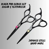 Black Titanium Hair Shear Set - Ergonomic, Japanese Steel Blades