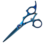 Swivel Shears for Haircutting – Blue Titanium Ergonomic Thumb