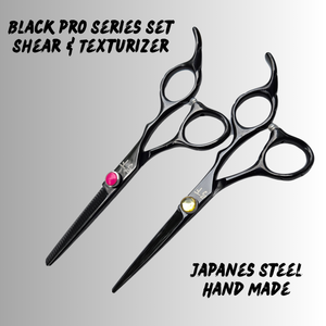 Black Titanium Hair Shear Set - Ergonomic, Japanese Steel Blades