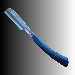 Shear Fanatic Professional Shavette-Style Barber Razor in Silver – long blade barber razor compatible with Artist Club style blades