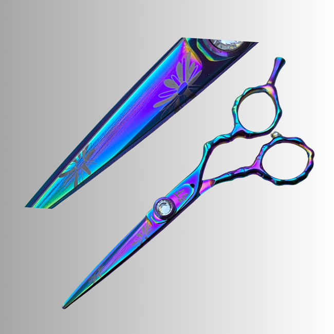 Rainbow Bamboo Floral Professional Hair Cutting Shears