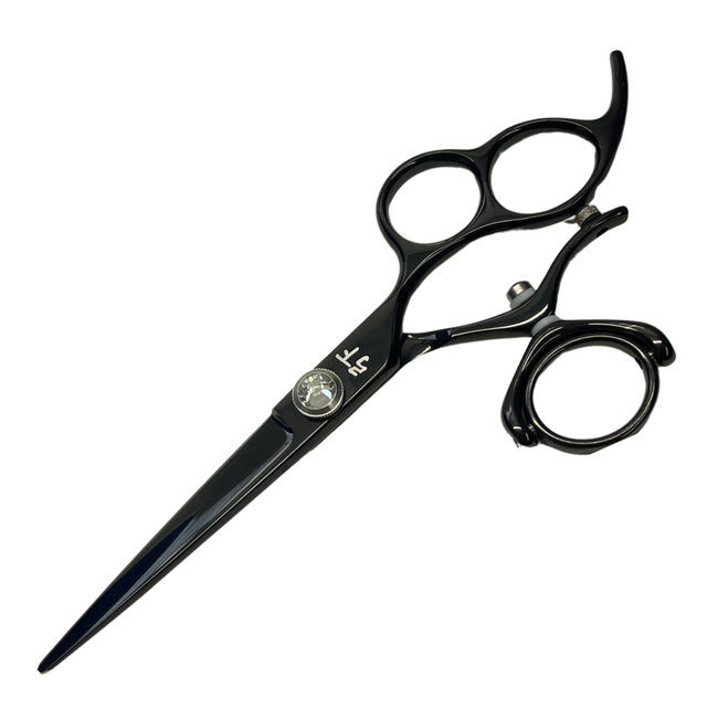 Black Titanium 3 Hole Swivel Shear - Premium Ergonomic Hair Cutting Scissors