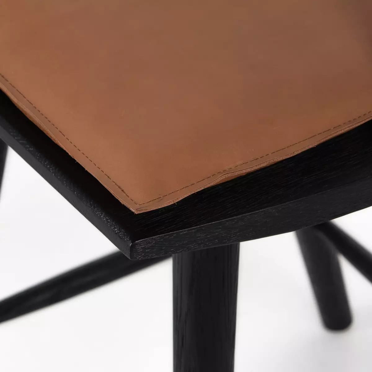 Four Hands Lewis Windsor Counter Stool Black Oak - Main Image