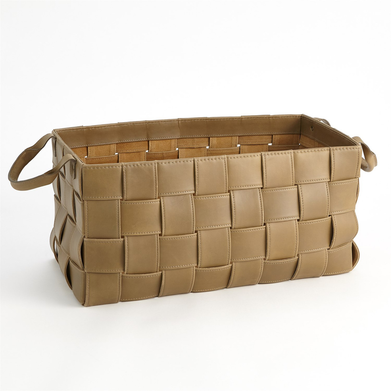 Woven Leather Basket