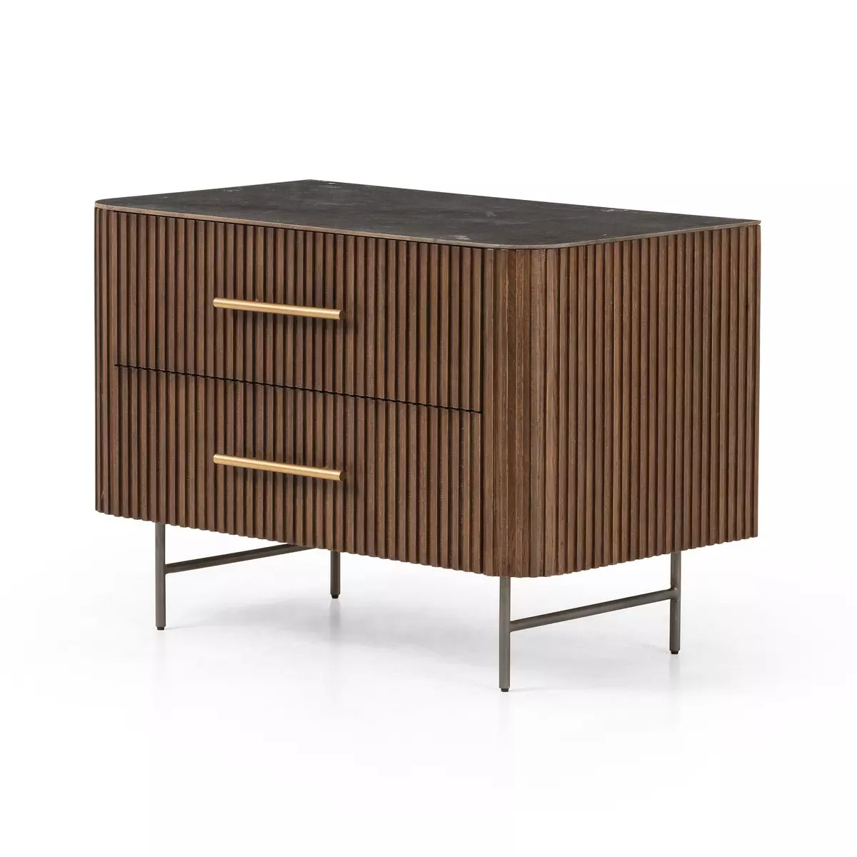 Fletcher Large Nightstand - Terra Brown - Four Hands
