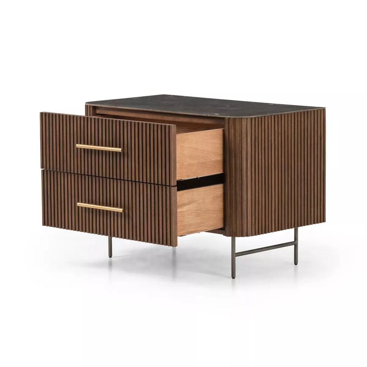 Four Hands Fletcher Large Nightstand - Terra Brown