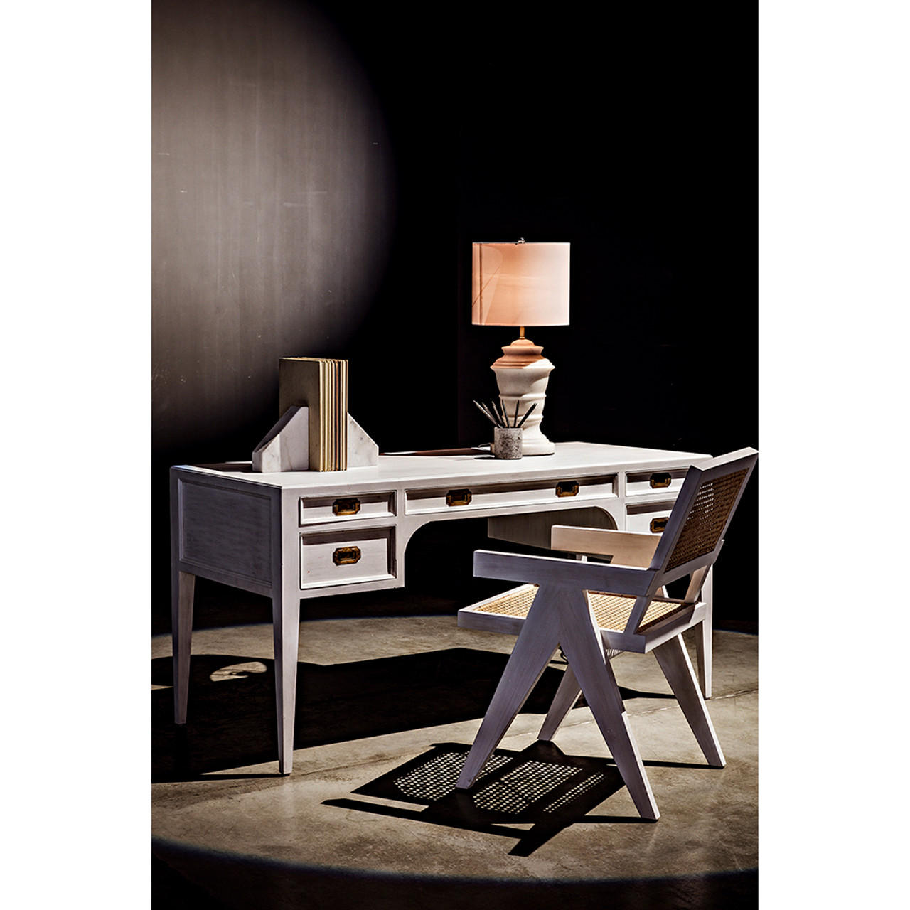 Noir Africa Desk - White Wash