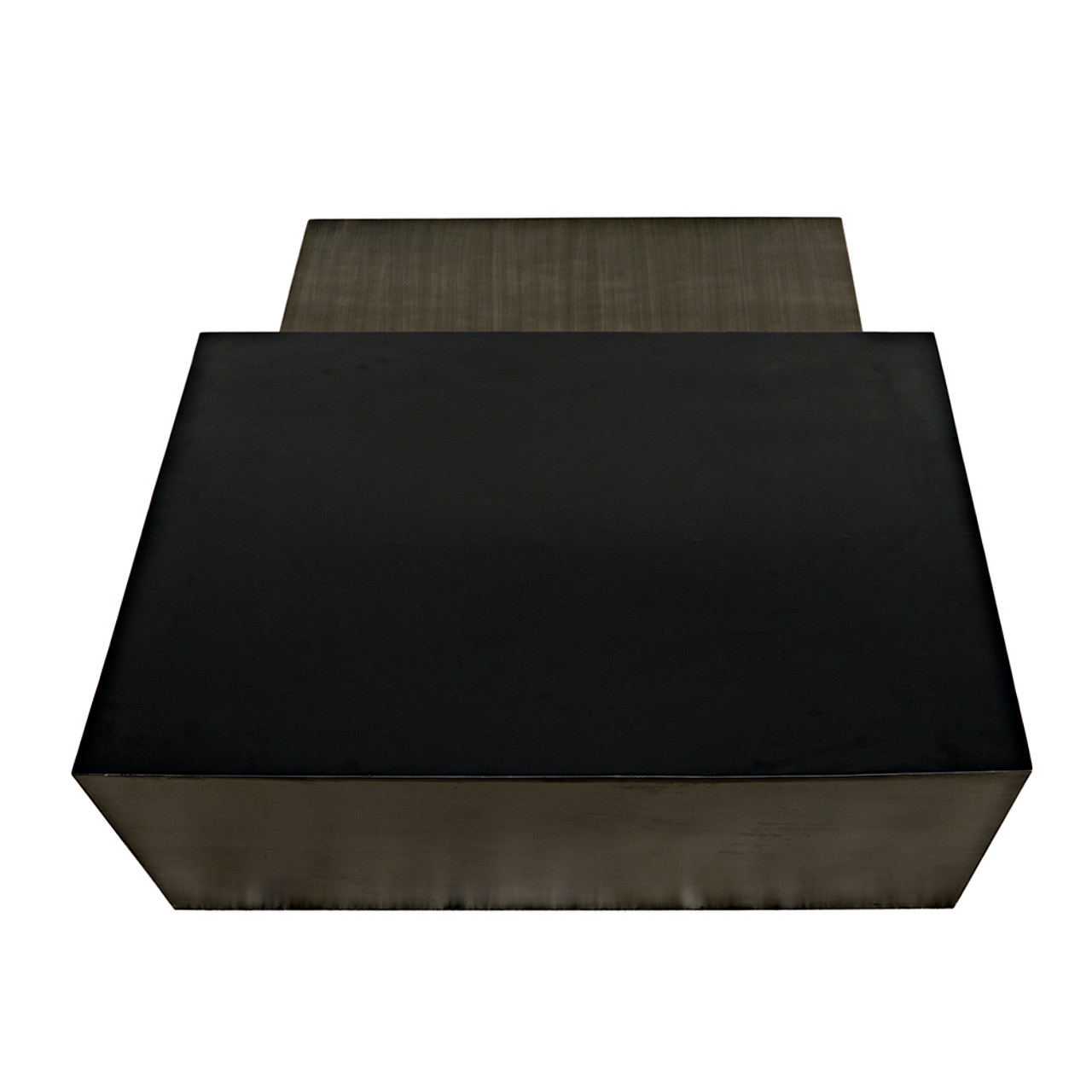 Noir Amboss Coffee Table Black Metal Aged Brass Finish