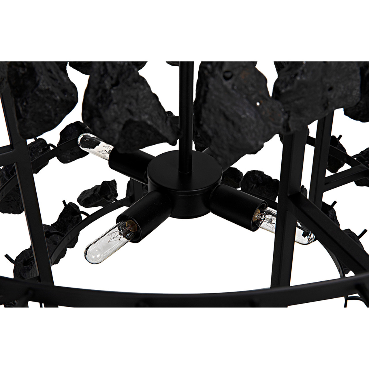 BOTANIZE OLDMOUNTAIN MIYABI 38灯 Black Noir Vulcan Chandelier - Black Steel With Black Glass