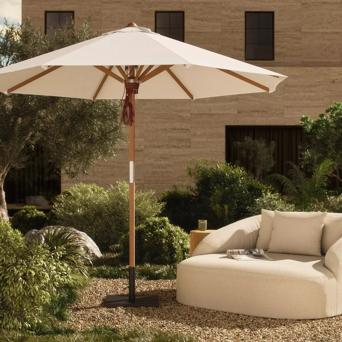 4m round patio umbrella Agave Cantilever PURPLE LEAF 7.5' Round Outdoor Patio Umbrella