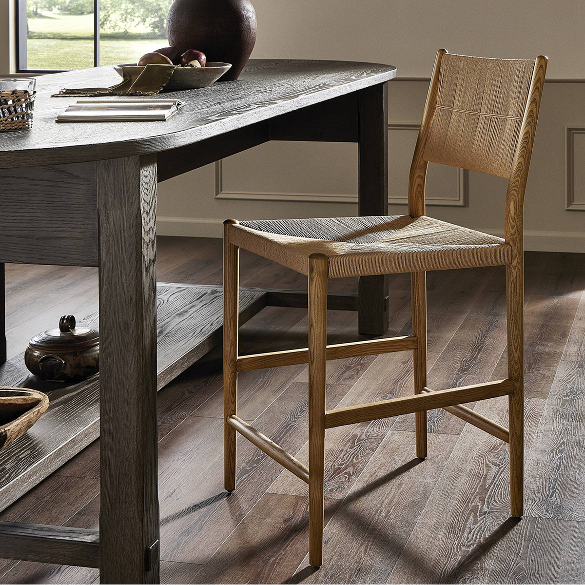 Amber Lewis x Four Hands Dara Counter Stool - Natural Paper Cord