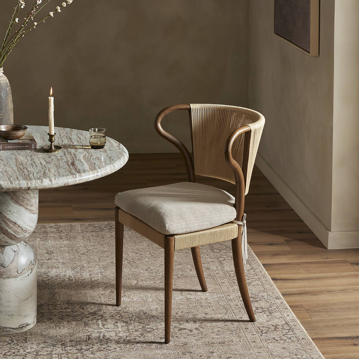 Amber Lewis x Four Hands Amira Armless Dining Chair - Laine Natural